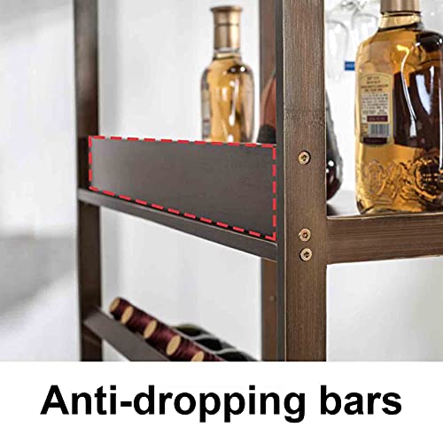 Estante Multi-Capa para Vino con Soporte de Botellas Negro miniatura 5