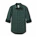 Hope & Henry Men's Convertible Double Weave Button Down Shirt, Small, Green and Gray Check