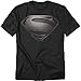 Popfunk Superman Man of Steel Movie Gray Shield Black T Shirt (X-Large)
