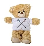 Isolated Lacrosse Sticks and Ball Teddy Bear, Gift Stuffed Animal, Plush Teddy Bear with Tee, Welcom