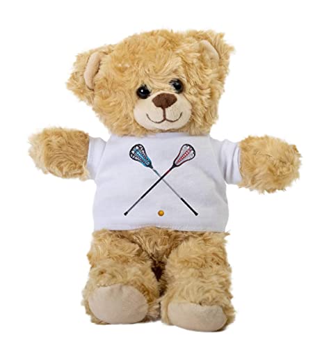 Isolated Lacrosse Sticks And Ball Teddy Bear, Gift Stuffed Animal, Plush Teddy Bear With Tee, Welcoming Baby Gift, Gift For Her, Gift For Newborn, Cute Birthday Christmas Basket Gift Idea #TOP7
