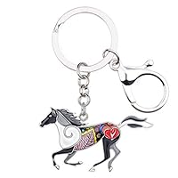 Portachiavi Con Ciondolo Cavallo In Metallo Color Oro, Placcato 18 Carati E Acciaio Inox. Eleganza E Amore Per I Cavalli In Un Piccolo Accessorio, Perfetto Per Chiavi, Borse O Come Bomboniera.