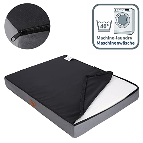 your GEAR Biella Orthopädisches Hundebett 80x60x10 cm – bequemes Hundesofa waschbar & wasserabweisend – Visco Memory Foam Hundematte – Gelenkschonendes Hundekissen für kleine Hunde