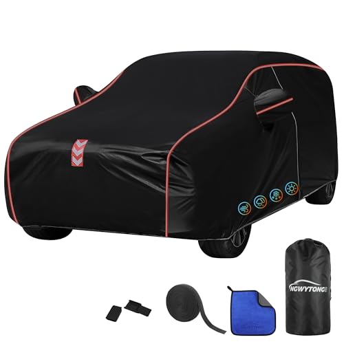 Ngwytong SUV Car Cover All-Around Fastening 60s Quick-Install 4 Upgrades for SUV 182in-190in for Car Cover Waterproof All Weather