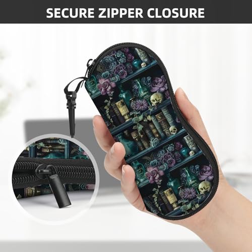 Image of Sunglasses Soft Case, Cute Ultra Light Portable Neoprene Zipper Eyeglass Glasses Case with Belt Clip for Men Women