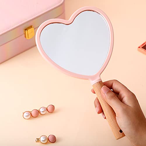 Eaoundm Hand Held Mirror For Makeup, Small Wood Hand Mirror Portable Travel Vanity Mirror For Men&Women 5.5W X 9.2L Inch #TOP1