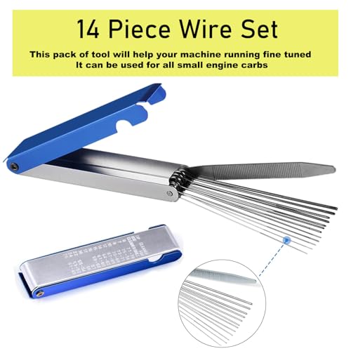 Image of Carburetor Cleaning Kit, Premium Torch Tip Cleaner,Carburetor Carbon Dirt Jet Remove Cleaner, Stainless Steel 13 Cleaning Wires Set + 10 Cleaning Needles+ 5 Nylon Brushes+ 1 Sharp Pick Tool Kit
