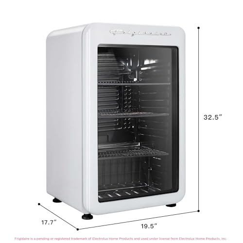 Frigidaire Retro Compact Refrigerator with Glass Door, 3.2 cu ft Countertop Fridge, Rounded Corners, Premium, for Office, Bedroom, Dorm Room, Cabin on Fridge.com