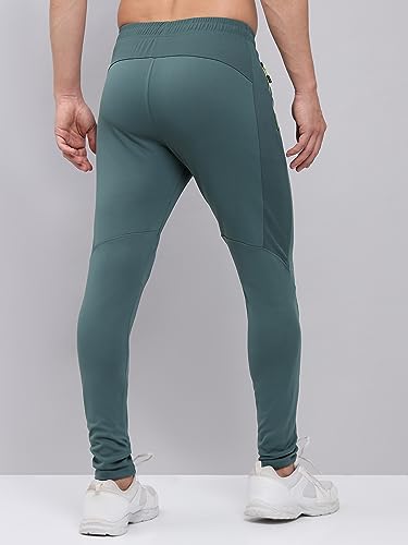 Image of TECHNOSPORT Mens Polyester Slim Fit Activewear Track Pant with SPF50+ for Running, Workout Wear Antimicrobial & Quick Dry
