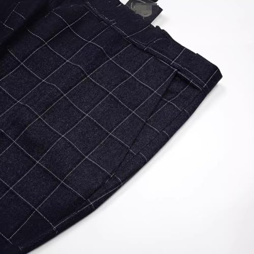 Men's Formal Trousers, Plus Size Plaid High Waist Casual Business Office Work Straight Leg Pants Fat Men Suit Pants Comfort Loose,3XL,F3