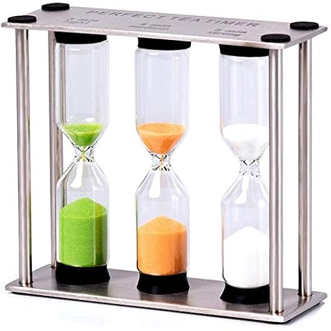 Honbobo Triple Sand Timer, 3/4/5 Minutes Time Clock,Stainless Steel, Home Kitchen Clock Decorations Cover