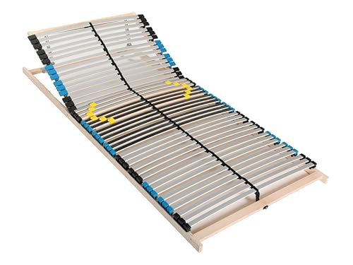 PURAMED Lattenrost Premium 42 | 100x200 cm | 7 Zonen | 6-fache Härteregulierung | 42 Federleisten | | verstellbares Kopfteil | zur Selbstmontage
