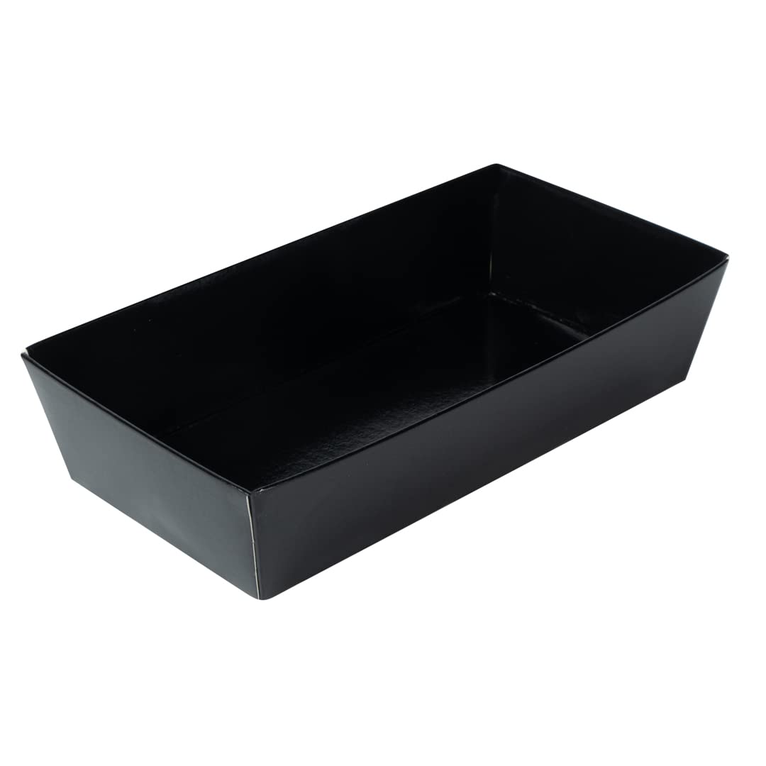 Restaurantware Matsuri Vision 5 x 4.4 x 1.4 Inch Sushi Trays 100 Greaseproof Sushi Packaging Boxes - Lids Sold Separately Disposable Black Paper Sushi Containers For Appetizers Or Desserts