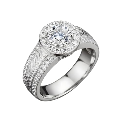 1-3 Carat Lab Grown Diamond Solid Gold Wedding Ring for Women 10K/14K/18K Real Yellow Gold Personalized Engagement Rings Anniversary Jewelry Promise Customized Gifts(round 1)