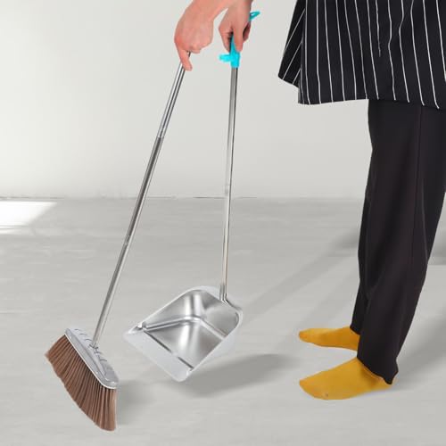 ULTECHNOVO Besen und Kehrblech Set mit Langem Edelstahlgriff Ergonomisch Leichter Kehrbesen mit Weichen Borsten und Robustem Kehrblech Langlebig für Indoor und Büro Reinigung – Bild 6