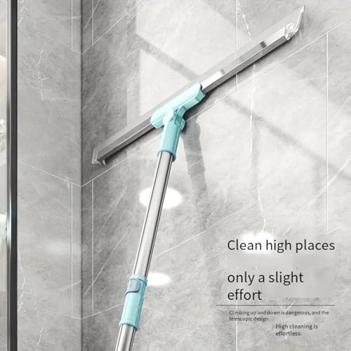 Image of Bathroom Cleaning Brush with Wiper - Long Handle 180 Rotate Toilet Brush, Tiles Cleaning, Floor Scrub for Kitchen and Bathroom Accessories (2 in 1 Green)