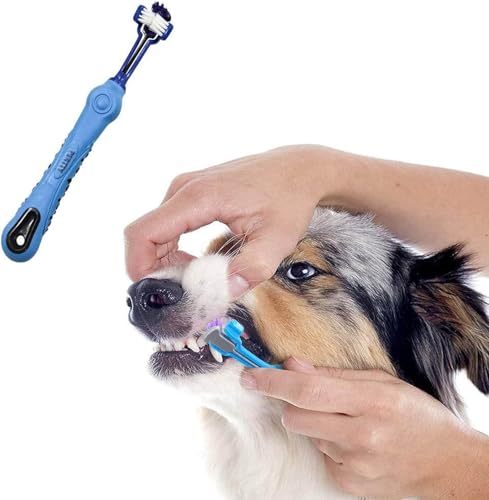 Image of Orgrimmar 8 Pcs 3-Sided Pet Toothbrush Dog Cat Mouth Dental Teeth Care | Pet Brush for Bad Breath Tartar Cleaning