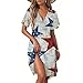 July 4th Dresses Lounge Graphic Casual Short Sleeve Maternity Fashion Festival O Neck Fourth of July Outfits Vestidos De Verano para Mujer 2025 Silver