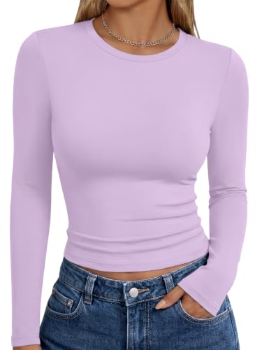 Image of Trendy Queen Womens Long Sleeve T Shirts Fall Fashion Basic Y2K Tops 2026