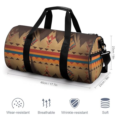 Mens Womens Gym Bag, Native American Print Duffle Bags,travel Gym Duffle Bag,garment Duffle Bag,gym Bag with Shoe Compartment2
