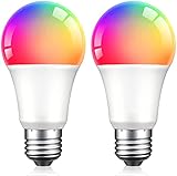 【Control por Voz】La bombilla LED inteligente wifi es compatible con Google Assistant y Alexa. Solo necesita dar un simple comando de voz para cambiar el color y el brillo de la bombilla led. Perfecto para liberar tus manos o en una habitación oscura.(No se requiere hub.)
