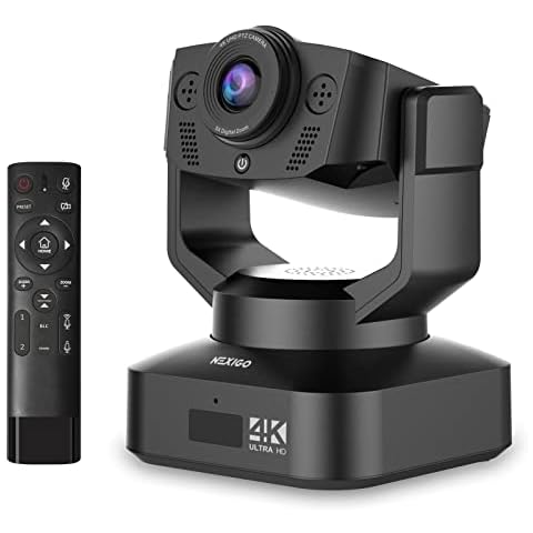 Zoom Certified, NexiGo N990 4K PTZ Zoomable Webcam, Starvis Sensor, Video Conference Camera with 5X Digital Zoom Cover