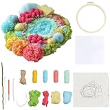 Contenu:Notre kit de sous verres à punch needle sur le thème de l'été comprend 1 pièce en tissu, Modèle 1 pièce, 1 cerceau, 6pc constatation, Feutre 2 couleur, 6 fil de couleur et 1 laines
