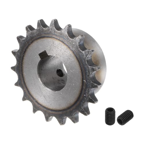 QUARKZMAN ISO/DIN 06B-1 Rollenkettenrad B-Typ, 20mm Bohrung, 3/8 Teilung, A3-Stahl Einzelstrang-Rollenkettenrad gehärtet, 19 Zähne