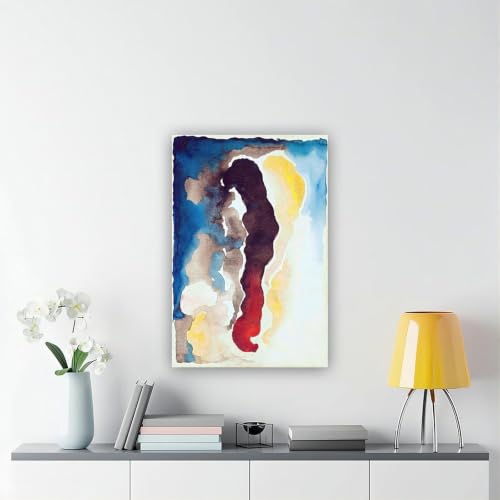 Portrait abstrait Georgia O'Keeffe grand tableau de bureau 61x91cm