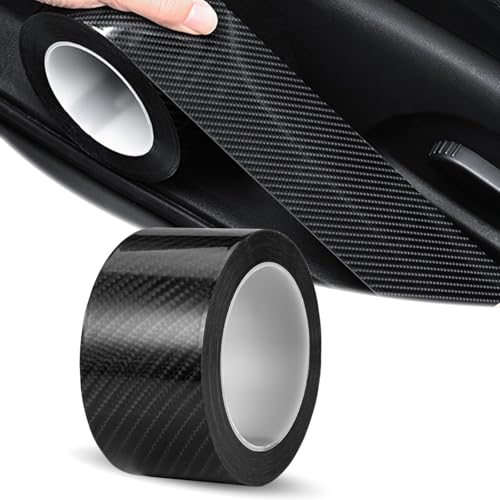 Tesstsy Schutzfolie Auto Carbon Einstiegsleisten Schutz Schwarz 5cm