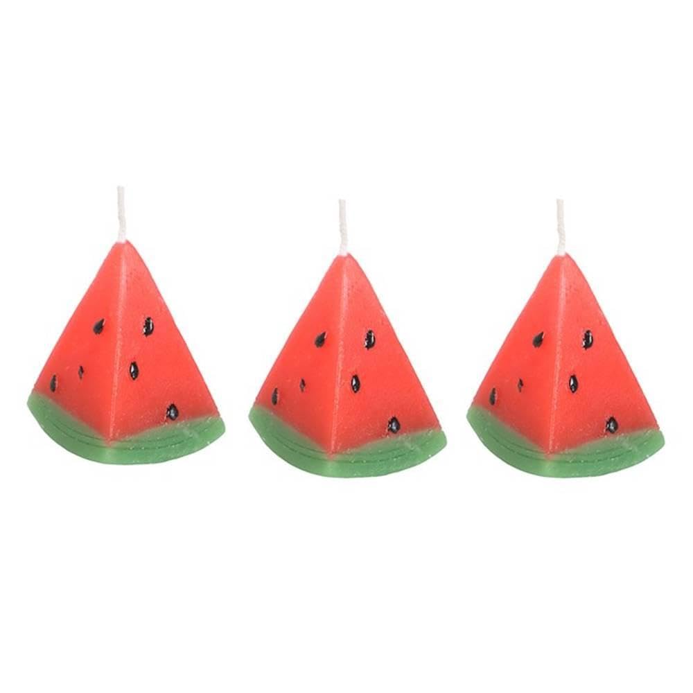 Something Different Watermelon Shaped Candle (Pack of 3) (One Size) (Red/Green)