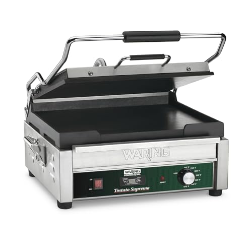 Waring Panini Press with Timer, 14.5" x 11" Cooking Surface & Flat Plates