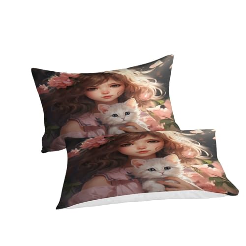 Housse de couette 3D IOFEER contre les couleurs ternes parure de lit microfibre 200x200 - 3