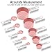 Measuring Cups and Spoons Set, 10 Pieces Nesting Measure Tools, Kitchen Essentials Gadgets with Stainless Steel Handle for Dry & Liquid Ingredient, Pink