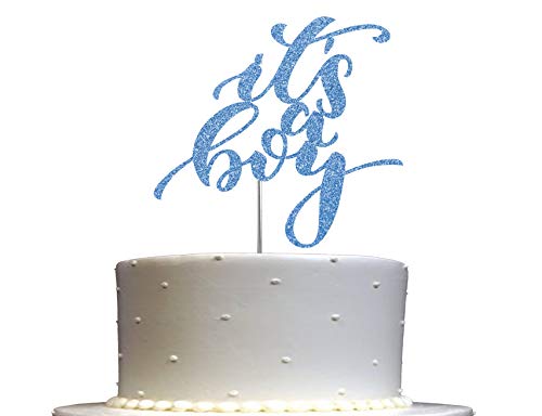 It’s A Boy Cake Topper Blue Glitter, Baby Shower Party Decoration, Premium Quality, Sturdy Doubled Sided Glitter, Acrylic Stick. Made In Usa #TOP8