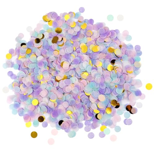 5000 Confeti Decoración de Mesa – 50g, 1cm Redondo – Perfecto para Cumpleaños, Bodas, Baby-Shower & Nochevieja – Ideal para Decoración de Mesas, Regalos & Globos