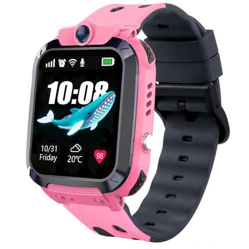 Tzzulsx Reloj Inteligente Niño, Smartwatch Niños GPS y Llamadas, IP68 Impermeable, SOS, Cámara, Chat, Despertador, Clase Modo, Reloj Inteligente GPS y Llamadas, Regalos para Niños y Niñas