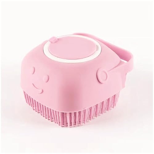 "Cepillo de Baño para Mascotas - Masajeador con Depósito de Champú, Resistente y Fácil de Limpiar - Ideal para Pieles Sensibles y Todos los Tipos de Mascotas" (rosa)