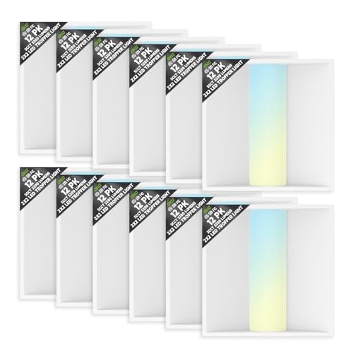 OKQ 2x2 LED Troffer Center Basket Panel,5Color Tunable 3500K/4000K/5000K, Watt Adjustable, 30W/35W/40W-Up to 6000Lumens,0-10V Dimmable Recessed Back-Lit Drop Ceiling Light,ETL Qualified, 12Pack