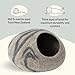 MEOWFIA Cat Cave – Premium Felt Cat Bed for Indoor Cats, Handmade 100% Merino Wool (Light Grey, Medium)