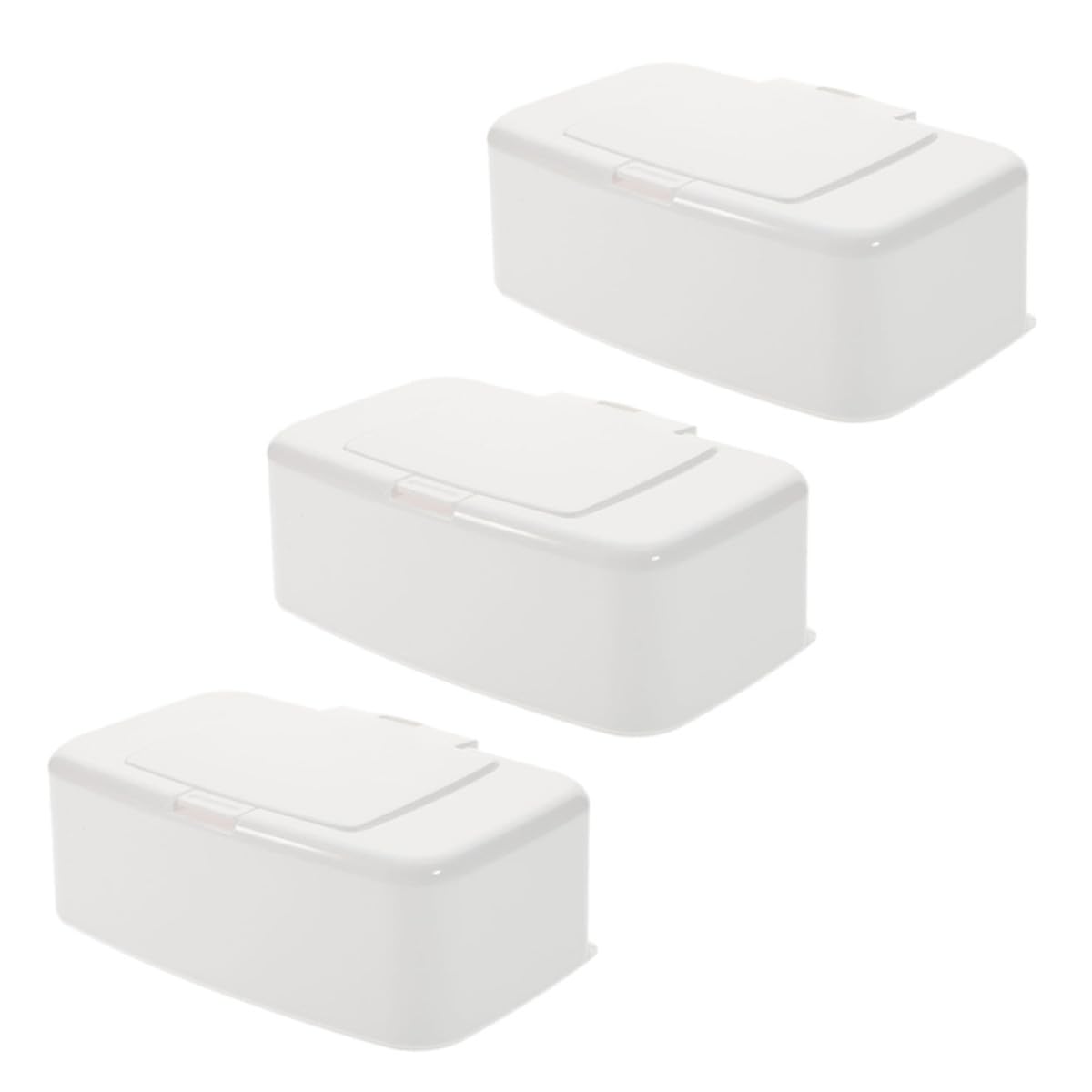 IMIKEYA 3pcs Wet Wipes Dispenser Box Set with Lid, Lightweight Pp Wipe Holder for Travel and Stroller Use, No Strange Smell Tissue Container for Home and Outdoor