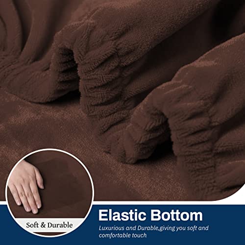 Asnomy Recliner Chair Covers Lazy Boy Recliner Covers With Pockets Stretch Velvet Couch Cover Slipcovers 1-Piece Furniture Protector For Dogs Cats(Recliner,Chocolate) #TOP5