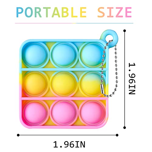 80 Pcs Easter Mini Pop Keychain Fidget Sensory Toys, Simple Silicone Rainbow Stress Relief Hand Toy, Keychain Bubble Pop Desk Toy Wrap Pop Stress Reliever Anti-Anxiety, Office Desk Toy For Kids #TOP1