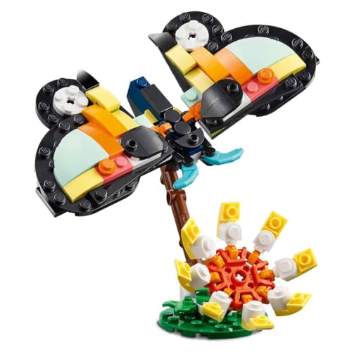 Creator 3 in 1 Animali Selvatici: Tucano Tropicale con Fiore - Animale Giocattolo Trasformabile in Farfalla o Pesce Tropicale - Regalo Creativo per Bambine e Bambini da 7 Anni in su - 31173 - Lego - Immagine 3