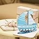 Tutukyle Geldgeschenke Geburtstag Boot-Blau Holz Deko Schiff Geldgeschenk, Segelschiff 3D-Holzkarte, Taufgeschenke Jungen und Mädchen Geschenk Taufe Schiff, Taufgeschenk für Freunde, Familie Liebhaber