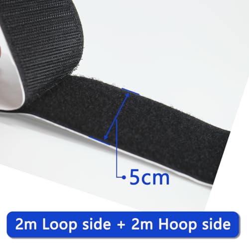 Adoerpai Haken Loop Band Länge 2m Breite 5cm Klebstoff Montage Selbstklebend Tap für Gitarre Effekt Pedal Board Klettband