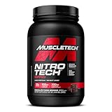 Muscletech Whey Protein Powder (Chocolate Fudge Brownie, 2LB) - Nitro-Tech Ripped Whey Protein Isolate & Peptides Smoothie Mix for Lean Muscle - 30g of Whey Protein for Women & Men, Packaging May Vary