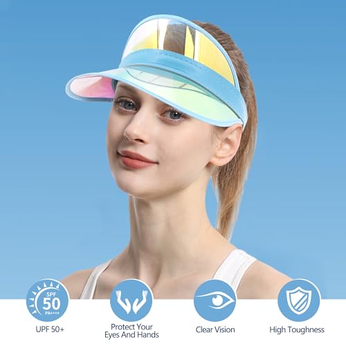 Image of Surkat Plastics Clear Sun Visors UV Protection Hat Cap Headwear Sunhat for Golf Tennis Beach Cycle
