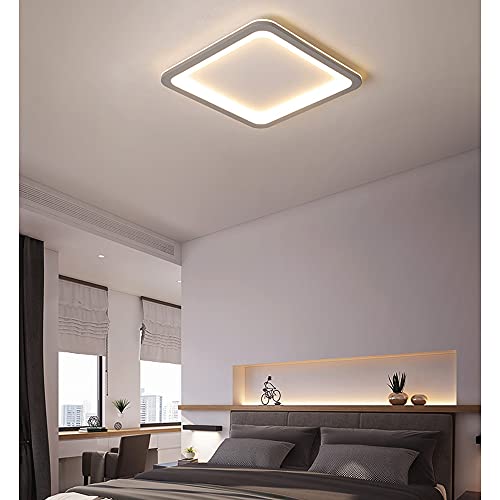 Plafonnier LED ultra-mince carré à intensité variable 3 couleurs