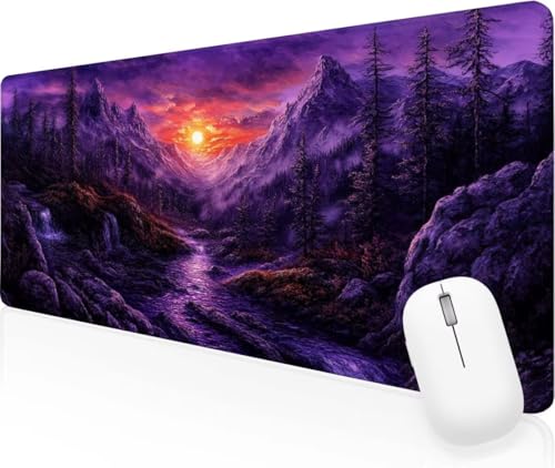 Tapis de souris XXL Violet Montagne pour optimiser précision et rapidité